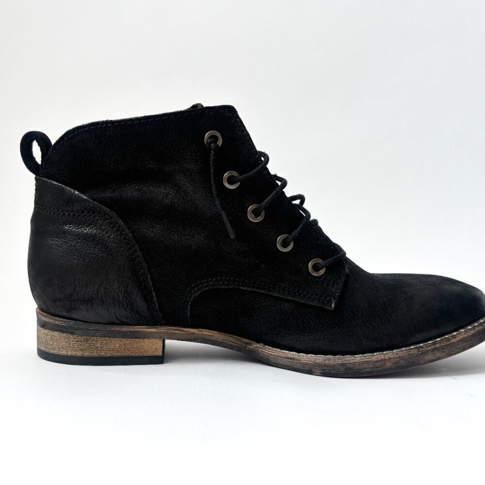 Black Diba Eli Genuine Black Suede Leather Combat Ankle Booties - sz 8 - Picture 11 of 15